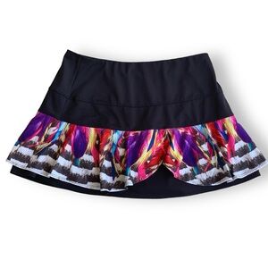 LUCKY IN LOVE AZWELL BLACK SCALLOPED TENNIS, PICKLEBALL, GOLF SKIRT. WOMEN SZ S